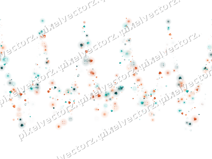 Nahtlose Glitzergirlande in Orange und Petrol auf transparentem Grund