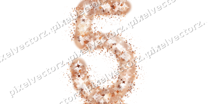 Nahtlose Glitzerzahl 5 auf transparentem Grund