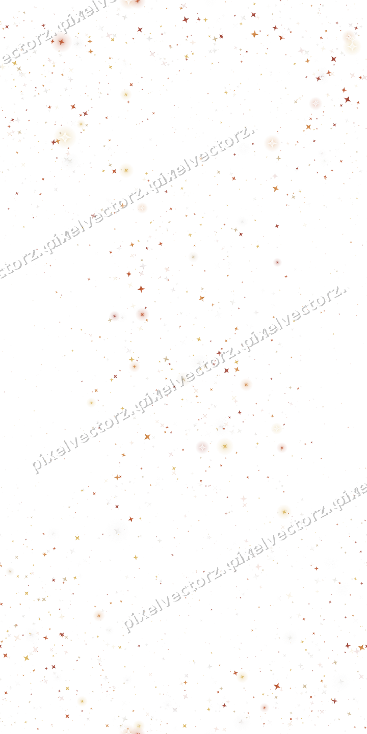 Nahtloser Glitzerkranz aus Sternen in Orange auf transparentem Grund