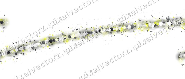 Nahtloser Glitzerbogen aus Herzen und Punkten auf transparentem Grund