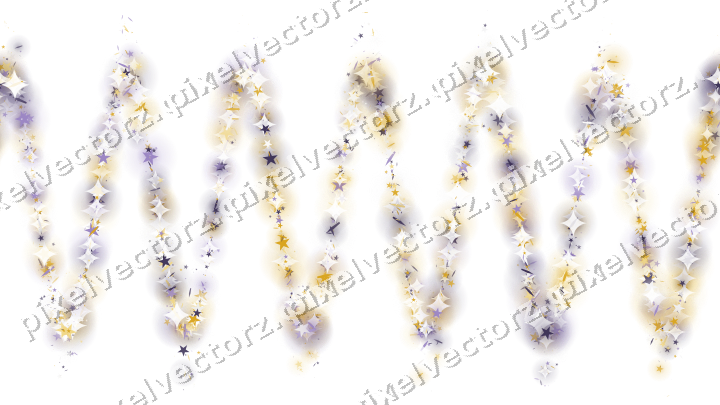 Nahtlose Glitzerwelle in Bernstein und Violett auf transparentem Grund