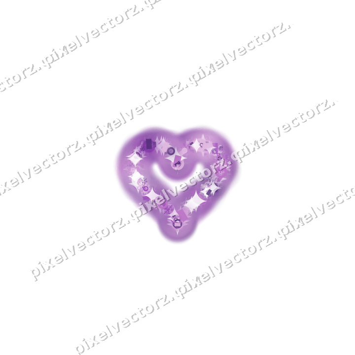 Nahtloses Glitzerherz in Violett auf transparentem Grund