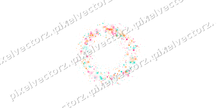 Nahtloser Glitzerkranz aus Sternen und Ringen auf transparentem Grund