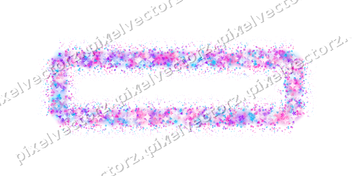 Nahtloser Glitzerrahmen aus Sternen und Blüten auf transparentem Grund