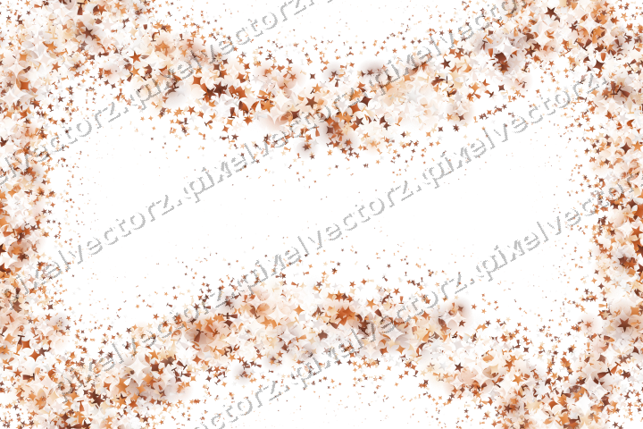 Nahtloser Glitzerkranz aus Sternen und Funken auf transparentem Grund