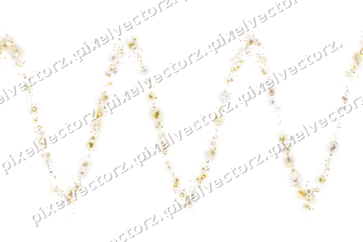 Nahtlose Glitzerwelle aus Tropfen und Ringen auf transparentem Grund
