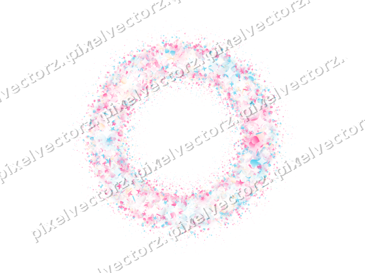 Nahtloser Glitzerkranz aus Sternen und Herzen auf transparentem Grund