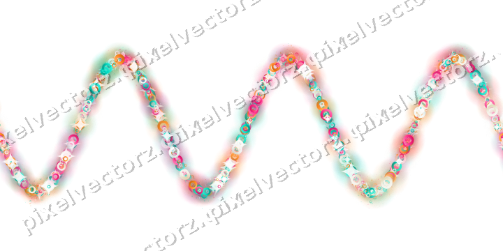 Nahtlose Glitzerwelle aus Ringen in Rosa auf transparentem Grund
