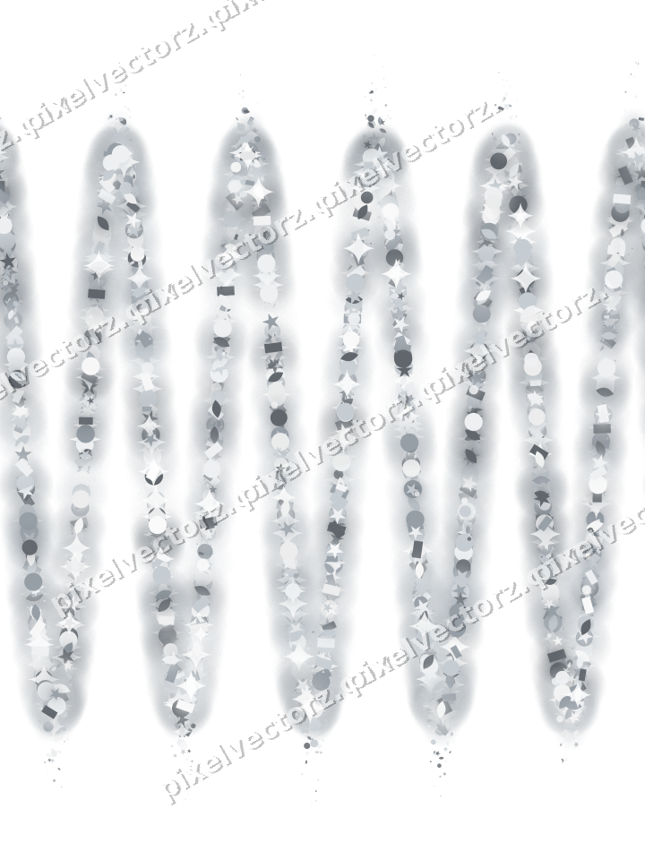 Nahtlose Glitzerwelle aus Sternen und Tropfen auf transparentem Grund