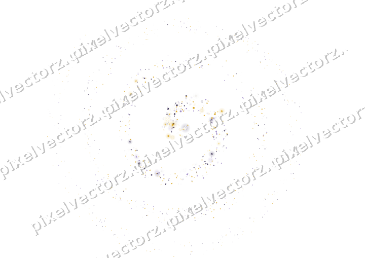 Nahtlose Glitzerspirale aus Sternen und Rauten auf transparentem Grund