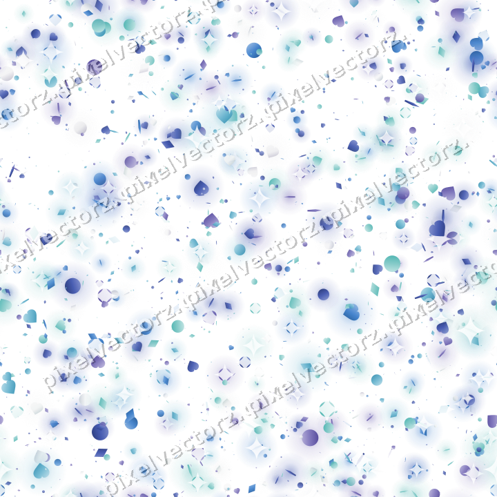 Nahtlose Glitzerstreuung in Blau und Türkis auf transparentem Grund
