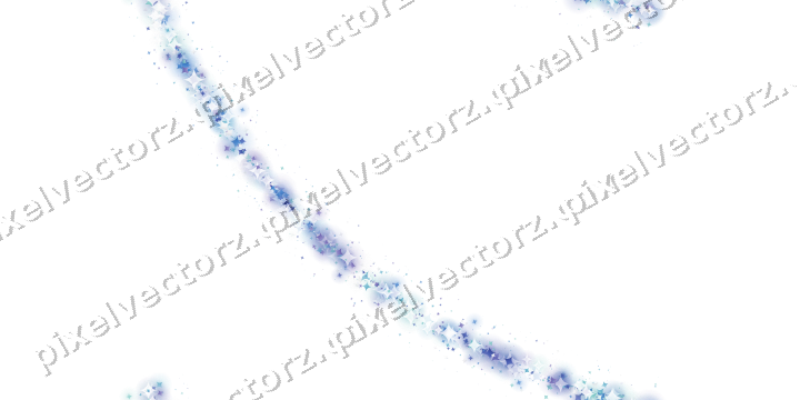 Nahtloser Glitzerbogen aus Funken in Blau auf transparentem Grund