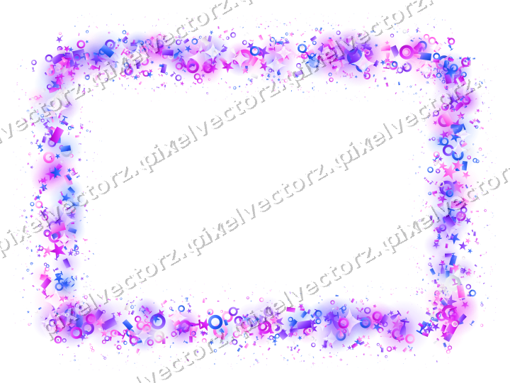 Nahtloser Glitzerrahmen in Violett und Blau auf transparentem Grund