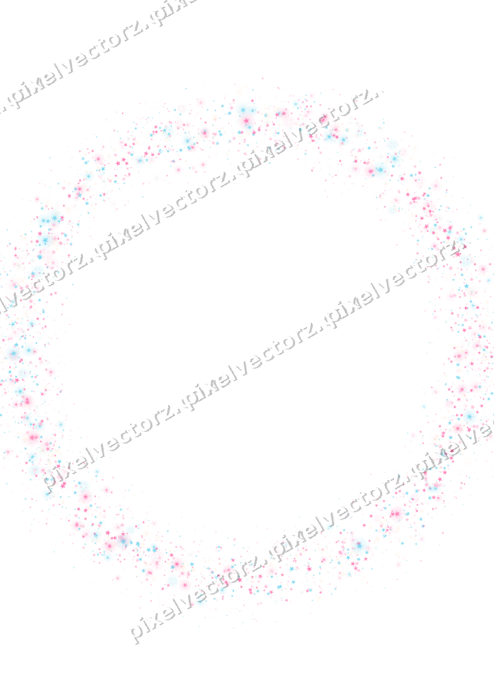 Nahtloser Glitzerkranz aus Sternen in Rosa auf transparentem Grund