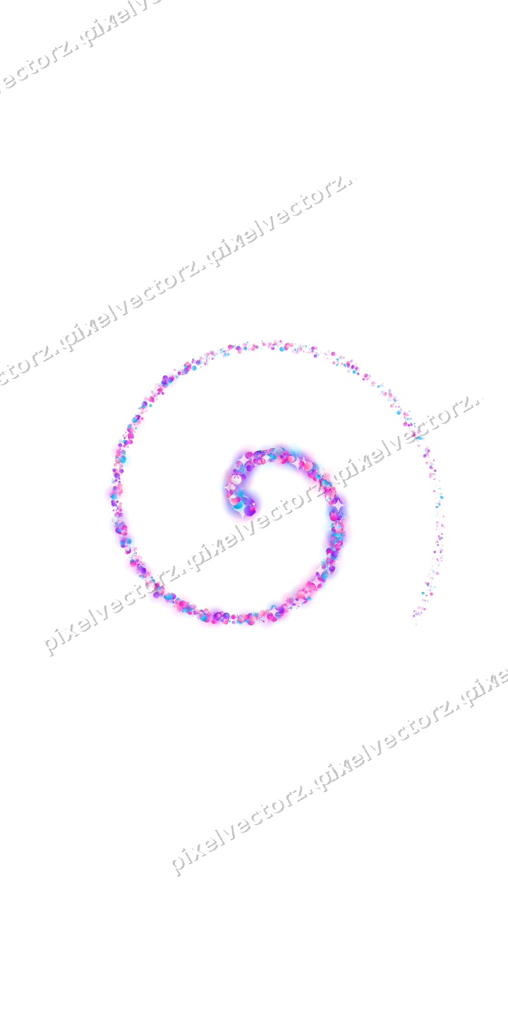 Nahtlose Glitzerspirale in Magenta und Violett auf transparentem Grund