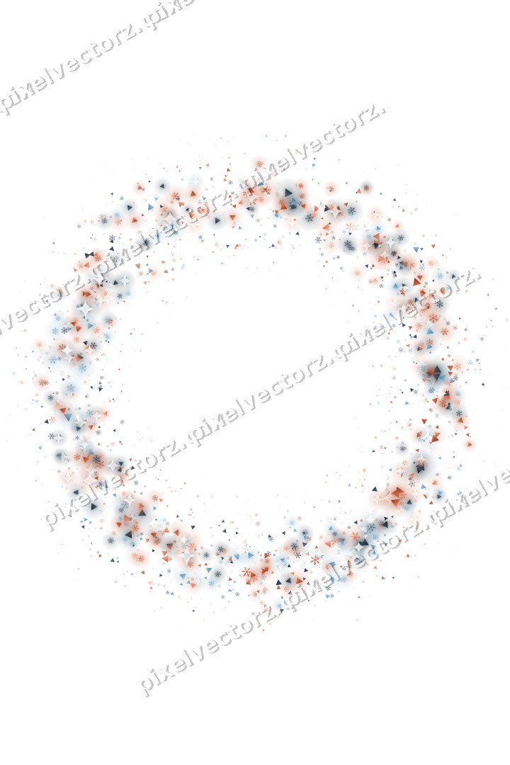 Nahtloser Glitzerkranz in Orange und Türkis auf transparentem Grund