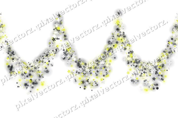 Nahtlose Glitzergirlande in Gelb und Grau auf transparentem Grund