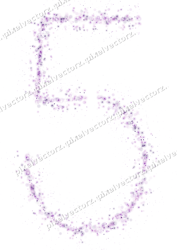 Nahtlose Glitzerzahl 5 in Violett auf transparentem Grund