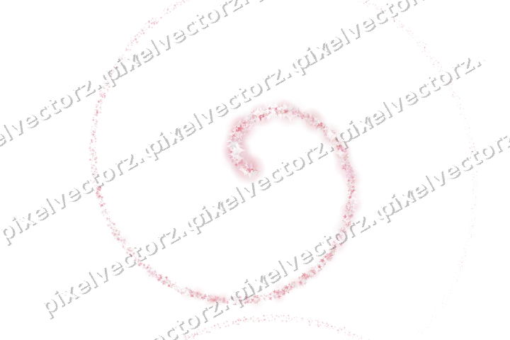 Nahtlose Glitzerspirale aus Sternen und Funken auf transparentem Grund