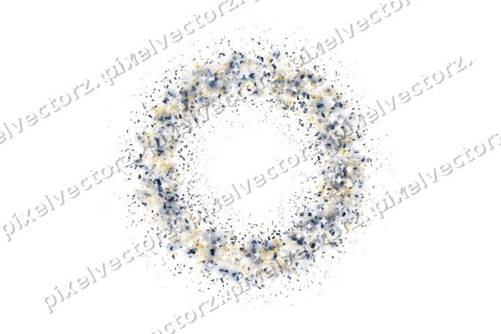 Nahtloser Glitzerkranz in Dunkelblau auf transparentem Grund