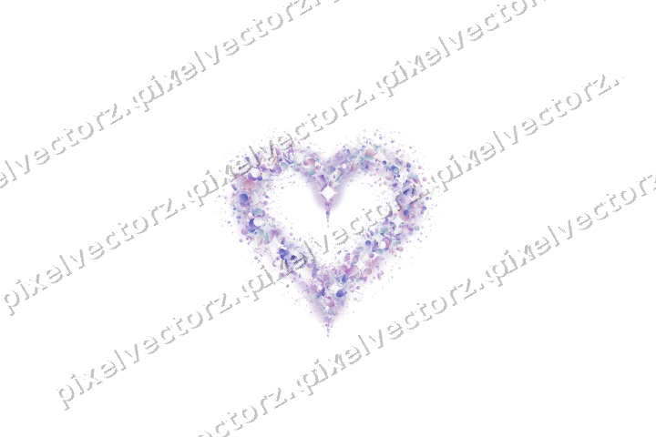 Nahtloses Glitzerherz in Violett und Blau auf transparentem Grund
