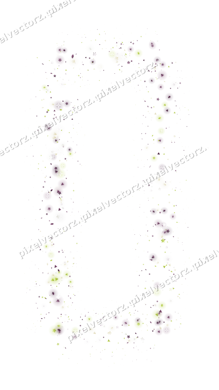Nahtloser Glitzerrahmen aus Blüten und Tropfen auf transparentem Grund