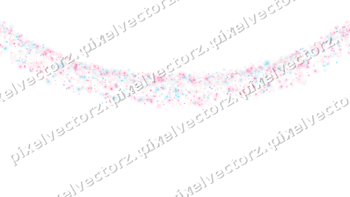 Nahtlose Glitzergirlande aus Funken in Rosa auf transparentem Grund