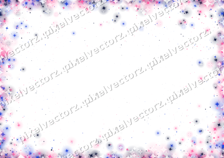 Nahtlose Glitzervignette in Rosa und Blau auf transparentem Grund