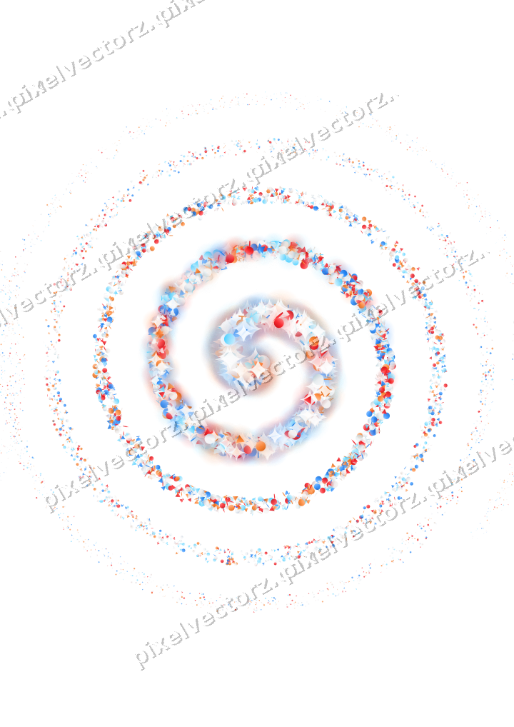 Nahtlose Glitzerspirale in Blau und Rot auf transparentem Grund