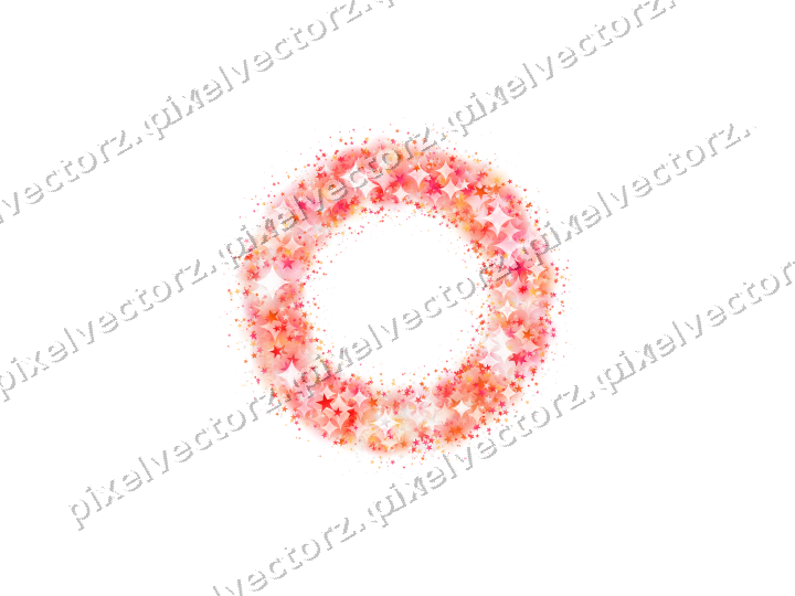 Nahtloser Glitzerkranz aus Sternen in Rot auf transparentem Grund