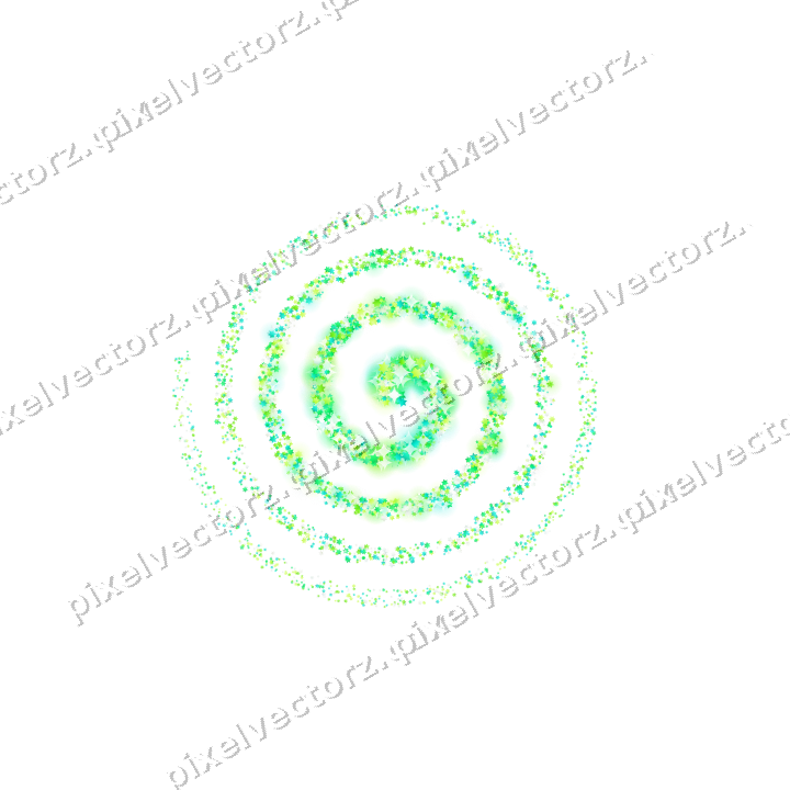 Nahtlose Glitzerspirale aus Sternen in Grün auf transparentem Grund