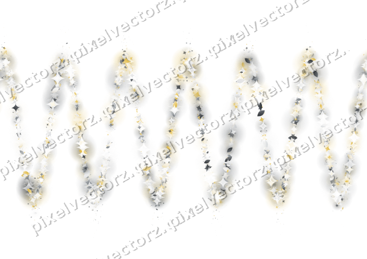 Nahtlose Glitzerwelle aus Funken und Tropfen auf transparentem Grund