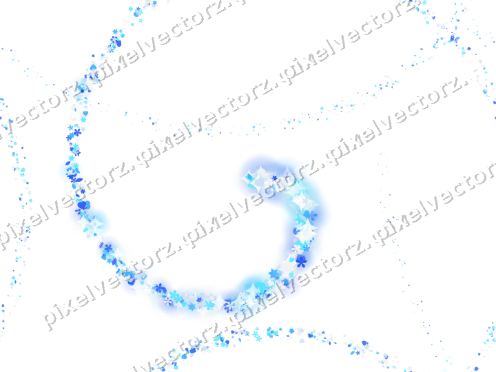 Nahtlose Glitzerspirale aus Sternen und Herzen auf transparentem Grund