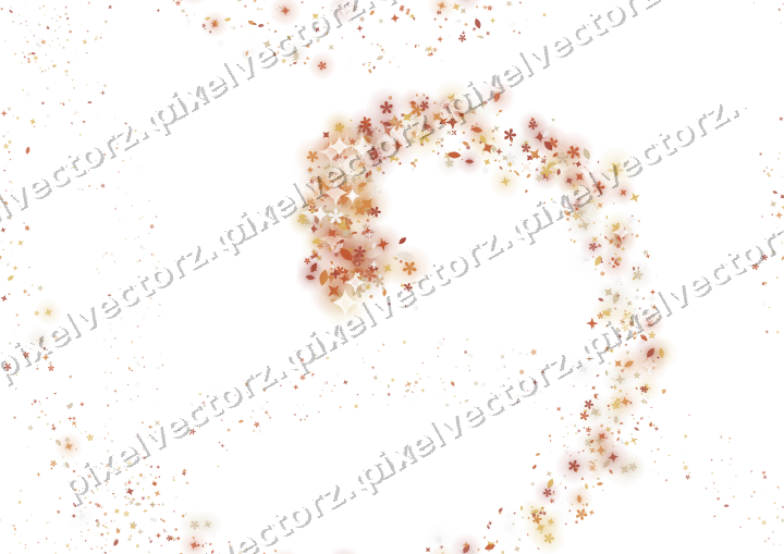 Nahtlose Glitzerspirale aus Sternen und Funken auf transparentem Grund