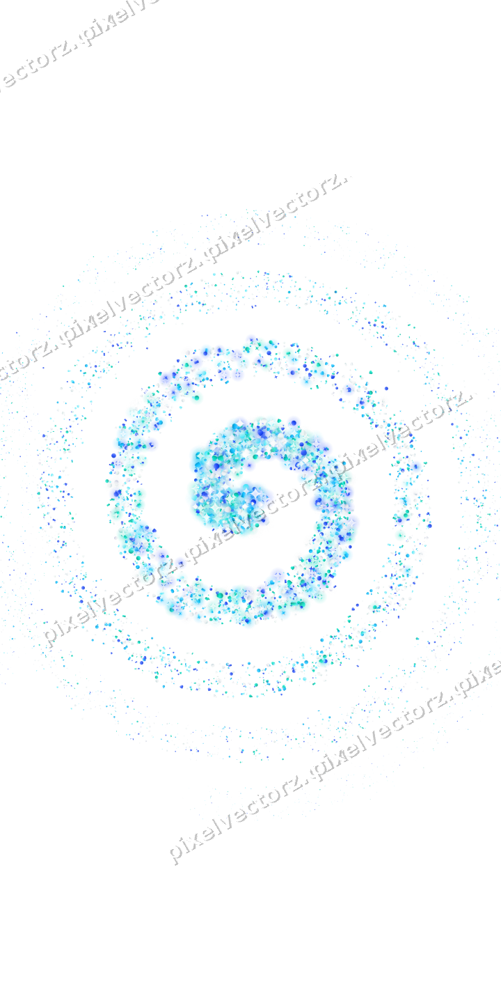 Nahtlose Glitzerspirale aus Sternen und Herzen auf transparentem Grund