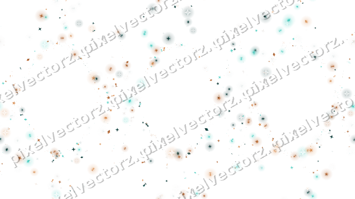 Nahtlose Glitzergirlande in Orange und Petrol auf transparentem Grund