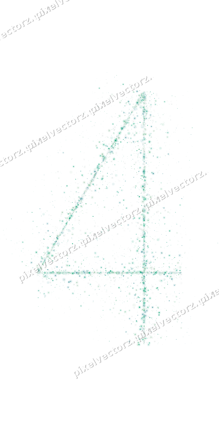 Nahtlose Glitzerzahl 4 aus Tropfen und Punkten auf transparentem Grund