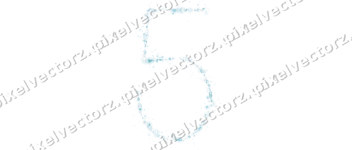 Nahtlose Glitzerzahl 5 in Türkis und Blassblau auf transparentem Grund