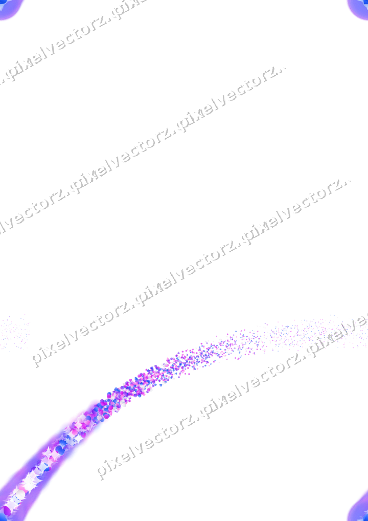 Nahtloser Sternenschweif in Violett und Blau auf transparentem Grund