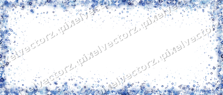 Nahtlose Glitzervignette aus Ringen in Blau auf transparentem Grund