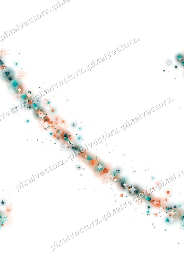 Nahtloser Glitzerbogen in Orange und Petrol auf transparentem Grund
