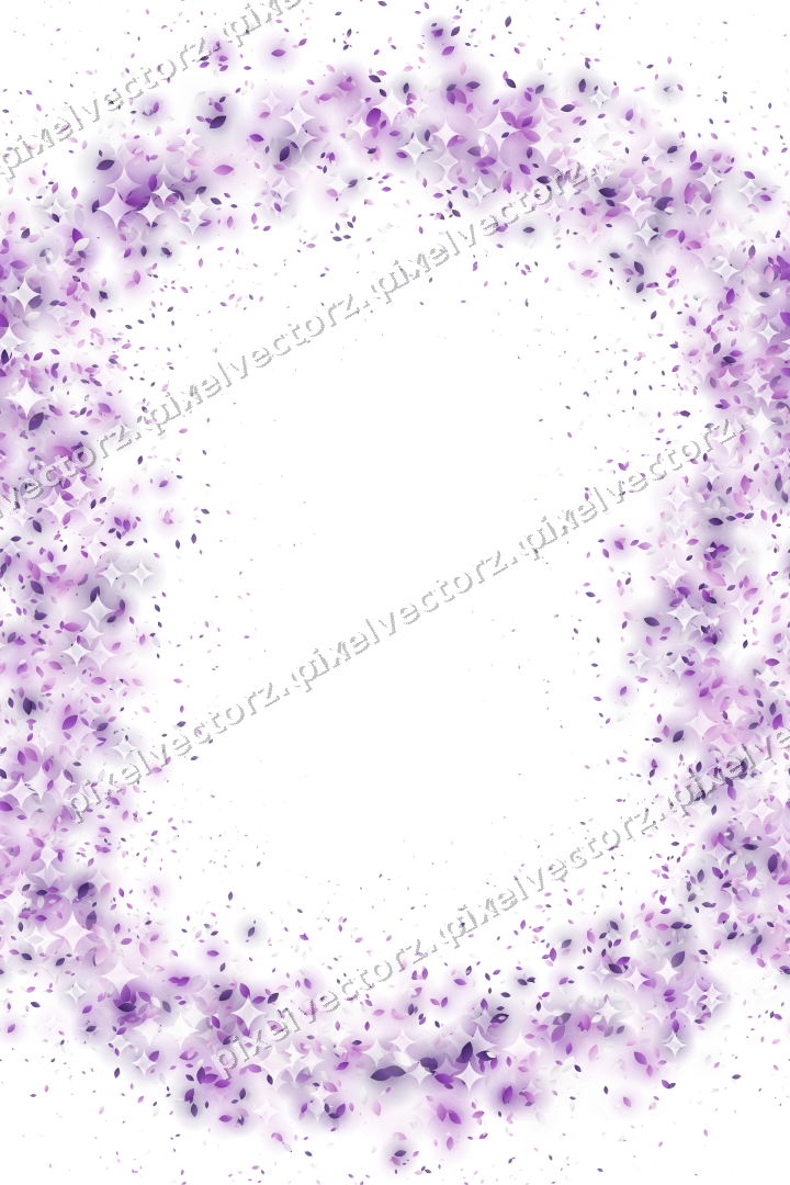 Nahtloser Glitzerkranz aus Tropfen in Violett auf transparentem Grund