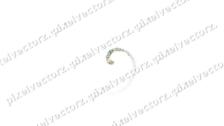 Nahtlose Glitzerspirale in Bernstein auf transparentem Grund
