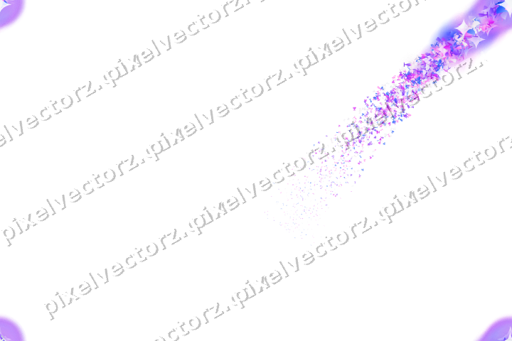 Nahtloser Sternenschweif in Violett und Blau auf transparentem Grund