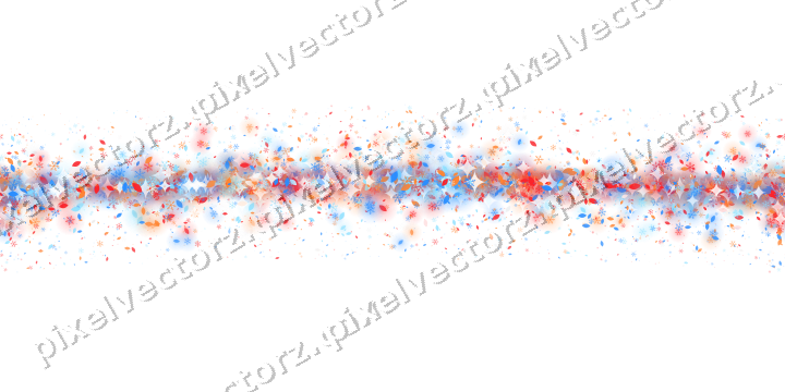 Nahtloser Glitzerbogen in Blau und Rot auf transparentem Grund