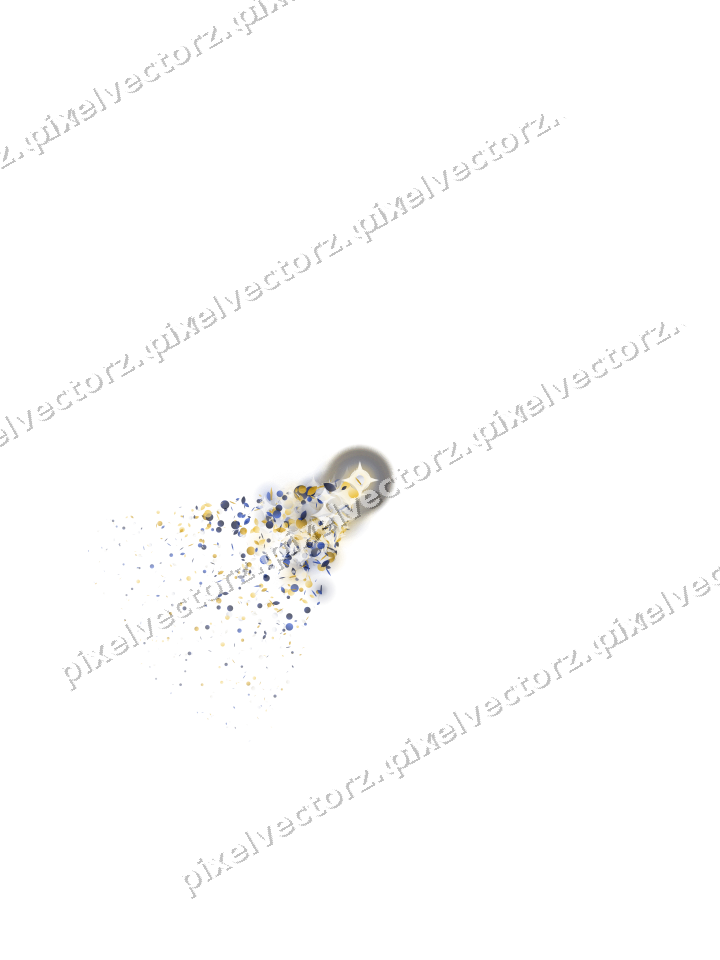 Nahtloser Glitzerfächer in Bernstein und Blau auf transparentem Grund