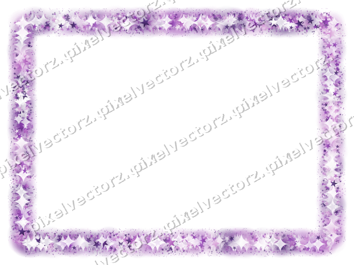 Nahtloser Glitzerrahmen aus Sternen in Violett auf transparentem Grund