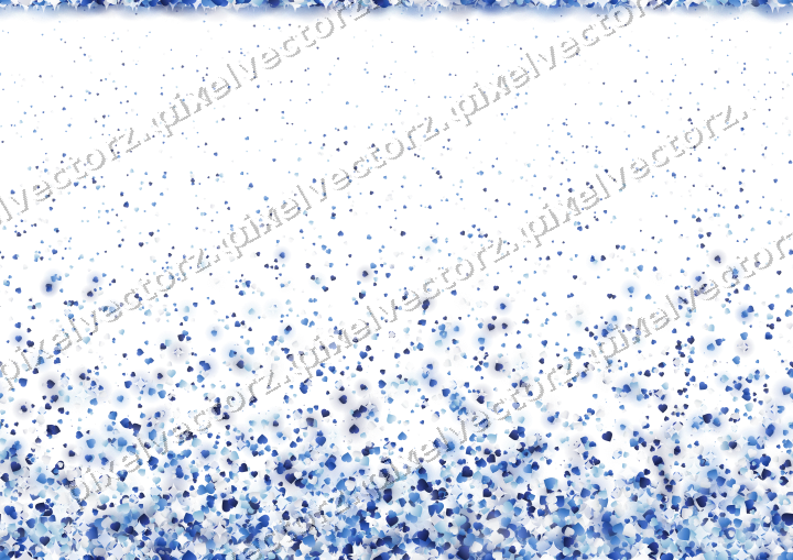 Nahtloser Glitzeraufstieg aus Herzen in Blau auf transparentem Grund