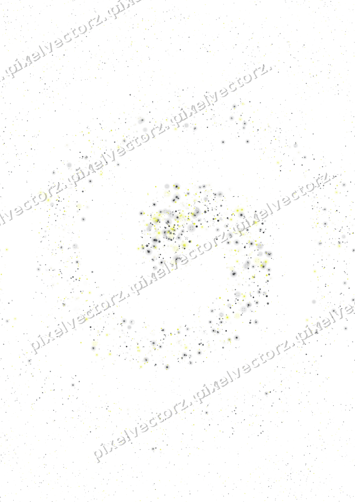Nahtlose Glitzerspirale aus Sternen und Blüten auf transparentem Grund