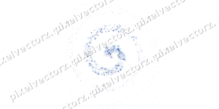 Nahtlose Glitzerspirale in Blau und Türkis auf transparentem Grund